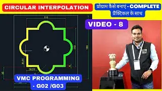 VMC G03 circular interpolation program - vmc programming with circular interpolation - video 8