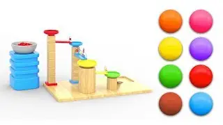 Learn Colors for Children with Baby Fun Play Wooden Marble Maze Run Color Balls for Toddlers