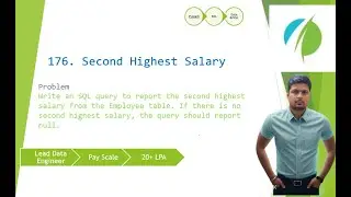 day 25:-  Leet Code Problem 176. Second Highest Salary