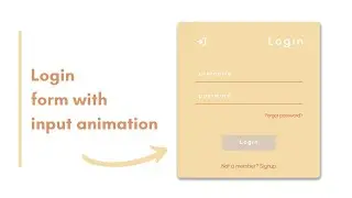 Animated Login Form using HTML & CSS | Form with Input Animation