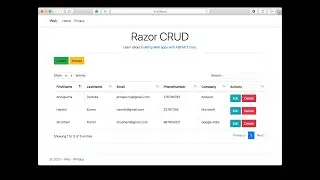 Razor Page CRUD in ASP.NET Core 3.1 with jQuery AJAX | Visual Studio 2019 for Mac | MySQL | SPA