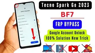 Tecno BF7 Spark Go 2023 Frp Bypass/Unlock - No Android Setup Force Stop Android 12 - No Apps Install