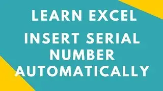 Insert Serial Number Automatically in Excel