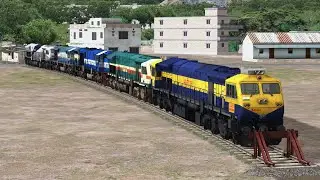 Coupling & Driving Emd & AlcoEngines | WDP4d Rescue 5 EMD& Alco | Diesel KING | Loud Honking Sounds