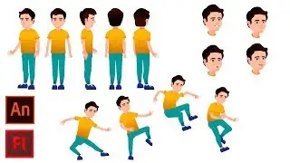 Step by step 2D character design & rigging & animation tutorial in(Flash/Adobe Animate CC)ArtTutor