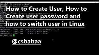 How to Create User, How to create user password and How to switch user in Linux