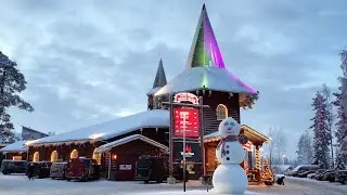 Giant Snowmen in Santa Claus Village in Rovaniemi Lapland: Arctic Circle home of Father Christmas