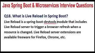 Java Spring Boot & Microservices Interview Questions | Q18. What is Live Reload in Spring Boot?