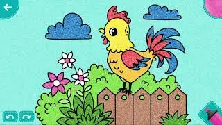 Rooster Drawing, Colouring and Painting for Toddlers, Kid's, Child | How to Draw Cockerel