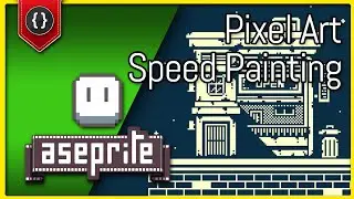 1-Bit Pixel Art Hotel [Aseprite Speed Painting]