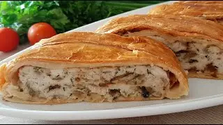 Готовлю это каждый раз, когда у меня нет времени! Мясной рулет в слоеном тесте. Так быстро и ВКУСНО!