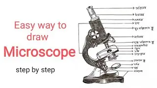 Biology practical drawing |Microscope drawing How to draw compound microscope easilyঅনুবীক্ষণ যন্ত্র
