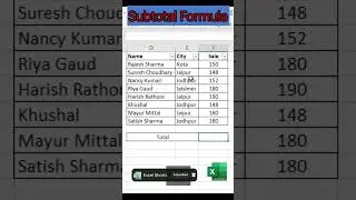 Automatic Sum in Filter Data #excel #shorts #shortsviral