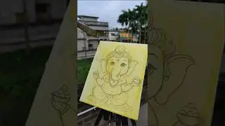 Cute 🥰 Ganapati Ganesha Painting On Canvas 🖌️🎨 #shorts #ganpatibappa #painting #acrylic