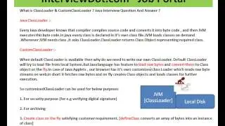 Java Interview Question And Answer What is Java Class Loader And CustomClass Loader DefineClass