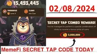 Memefi Secret Reward Combo Today 02/08/2024| Memefi 2,000,000 Coins Code