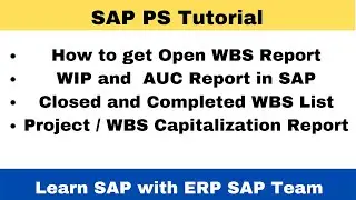 How to get Open WBS List Based on any Plant in SAP I How to get WBS Capitalization Report in SAP II