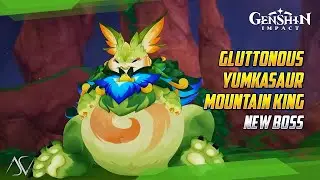 Gluttonous Yumkasaur Mountain King Location - New Boss | Genshin Impact