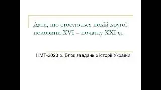 Дати, що стосуються подій другої половини XVI – початку ХХІ ст.