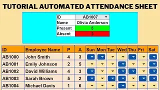 create an automated attendance sheet in excel | how to create task calendar