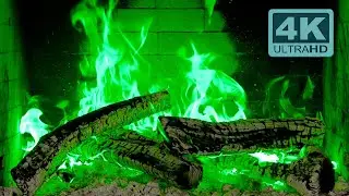 🔥 GREEN FIREPLACE 4K Ultra HD