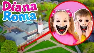 Drone Catches DIANA AND ROMA AT HAUNTED TOY STORE!! *KIDS DIANA SHOW IN REAL LIFE*