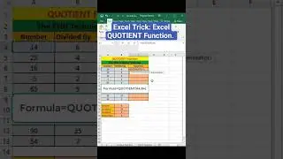 Excel Trick: Excel QUOTIENT Function.!!