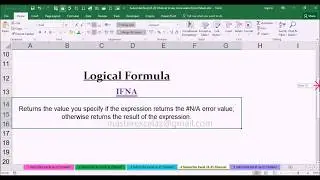 IFNA Logical Function with Example in MS Office Excel Spreadsheet 2016