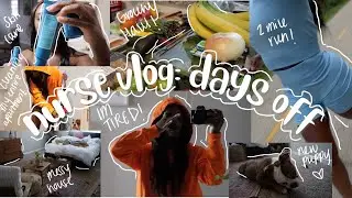 NURSE VLOG: *im tired* days off, cleaning my entire apt, groceries, skin care + night routine