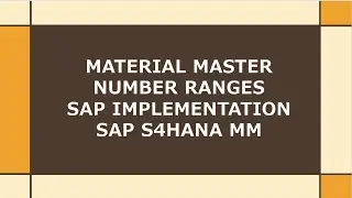 material master number range | external no range material master | internal no range material master