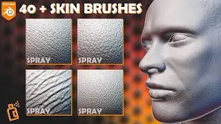 Blender Skin Brushes. Sculpting human skin details in Blender.