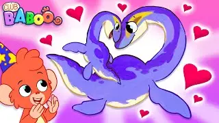 Club Baboo | Why is the baby elasmosaurus crying? | He lost his Dino Mommy! | Learn Dinosaur Names!