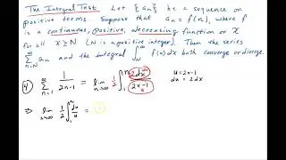 The Integral Test for Convergence or Divergence