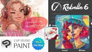 Clip Studio PAINT 2.0 vs Rebelle 6 PRO - Natural Color mixing FACEOFF and liquify comparison