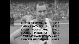 HERB ELLIOTT MILE,1958 COMMONWEALTH GAMES,CARDIFF