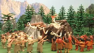 Neanderthal VS Cro-Magnon: Prehistoric Battle and Mammoths ! Stopmotion Playmobil !