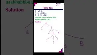Construct parse tree for string aaabbabbba #shortsviral #shorts #cseguru #compiler #compilerdesign
