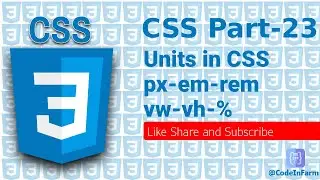 How to Use CSS Measurement Units: px, em, rem, vh, vw, and Percentage Explained 🔥 @codeinfarm 🔥