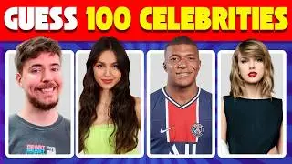 Guess the Celebrity in 3 Seconds | 100 Famous Faces | Celebrity Quiz 2024