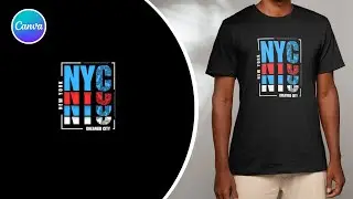 NYC T-shirt typography  Design  in Canva Tutorial ICanva tutorial l easy canva lT-shirt typography