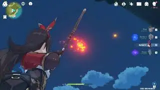 Genshin impact Venti shot but with Amber