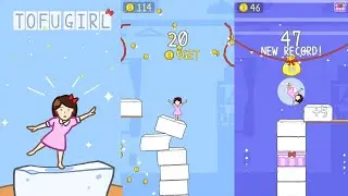 TOFU GIRL｜tofu tower chirpy girl Stack Jump Japanese fun Jump game