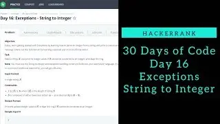 Exceptions - String to Integer || HackerRank || Day 16 || Python