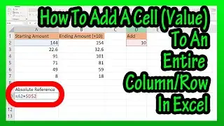 How To Add A (Specific) Cell Value To An Entire Column Or Row In Excel Explained- Absolute Reference