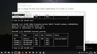 ALTER TABLE; Change data type of column in existing table; MySQL phpMyadmin MariaDB; command line