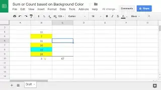 Google Sheets - Sum or Count Values Based on Cell Color