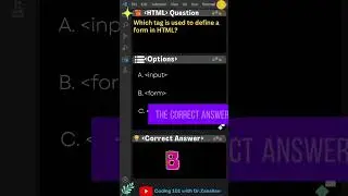 HTML Quiz 20: Which tag is used to define a form in HTML? #html #css #htmlcoding #webdevelopment