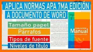 NORMAS APA 7ma Edición aplicado a DOCUMENTO WORD
