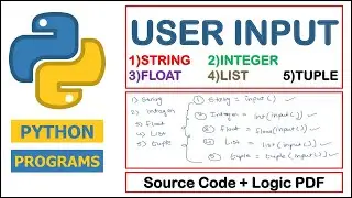User input in Python | How to Take User Input in Python? int string float list tuple