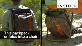 This backpack unfolds into a chair